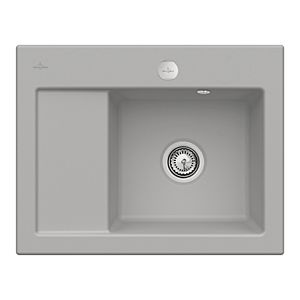 Villeroy et Boch Subway 45 Évier compact à encastrer 331302KD à droite, avec garniture de vidage , vidage automatique, 650 x 510 mm, fossil CeramicPlus