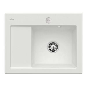 Villeroy &amp; Boch Subway 45 Compact built-in sink 331302SM right, with waste set and eccentric operation, 650 x 510 mm, Steam