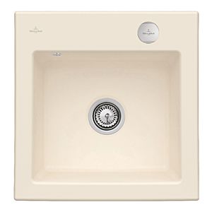 Villeroy und Boch Subway Flächenbündige Spüle 33152FFU mit Ablaufgarnitur und Exzenterbetätigung, Ivory