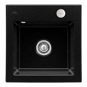 Villeroy und Boch Subway Flächenbündige Spüle 33152FJ0 mit Ablaufgarnitur und Exzenterbetätigung, Chromit