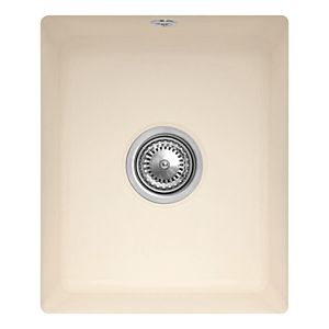 Villeroy and Boch undermount sink 332402FU with drain fitting and eccentric operation, Ivory