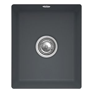 Villeroy and Boch undermount sink 332402i4 with drain fitting and eccentric operation, graphite