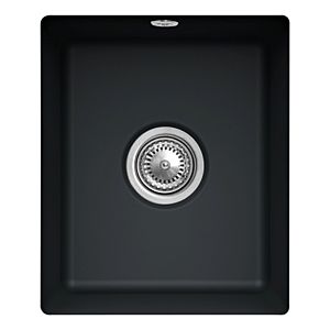 Villeroy und Boch Unterbauspüle 332402S5 mit Ablaufgarnitur und Excenterbetätigung, Ebony