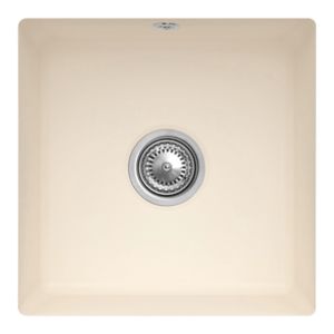 Villeroy and Boch undermount sink 332502FU with drain fitting and eccentric operation, Ivory