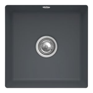Villeroy and Boch undermount sink 332502i4 with drain fitting and eccentric operation, graphite