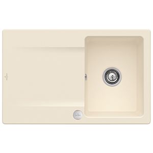 Villeroy und Boch Flächenbündige Spüle 33342FFU mit Ablaufgarnitur und Exzenterbetätigung, Ivory