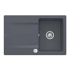 Villeroy und Boch Flächenbündige Spüle 33342Fi4 mit Ablaufgarnitur und Exzenterbetätigung, Graphit