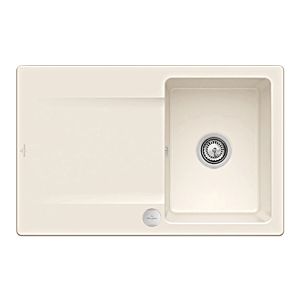 Villeroy und Boch Flächenbündige Spüle 33342FKR mit Ablaufgarnitur und Exzenterbetätigung, Crema