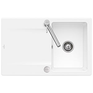 Villeroy und Boch Flächenbündige Spüle 33342FR1 mit Ablaufgarnitur und Exzenterbetätigung, weiß