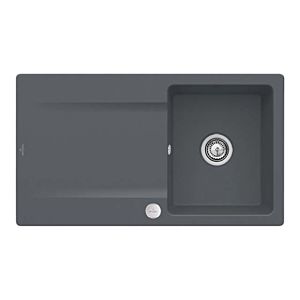 Villeroy and Boch flush-mounted sink 33352Fi4 with drain fitting and eccentric actuation, graphite