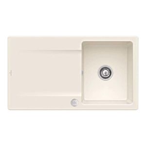 Villeroy and Boch flush-mounted sink 33352FKR with drain fitting and eccentric actuation, Crema