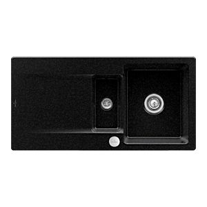 Villeroy und Boch Siluet Flächenbündige Spüle 33372FJ0 mit Ablaufgarnitur und Excenterbetätigung, Chromit