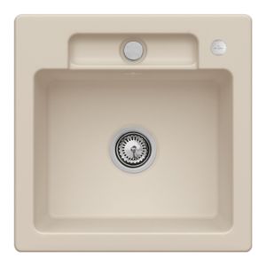 Villeroy et Boch Siluet évier 334502AM avec garniture de vidage et actionnement excentrique, Amande