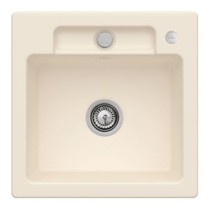 Villeroy und Boch Siluet Spüle 334502FU mit Ablaufgarnitur und Exzenterbetätigung, Ivory