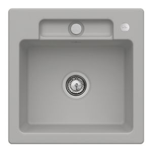 Villeroy et Boch Siluet évier 334502KD avec garniture de vidage et actionnement excentrique, Fossil