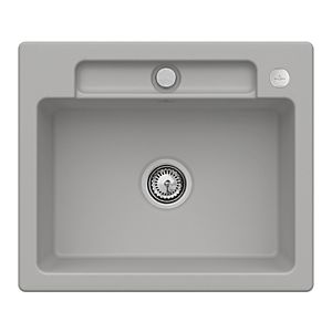 Villeroy and Boch Siluet sink 334602KD with drain fitting and eccentric operation, Fossil