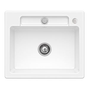 Villeroy and Boch Siluet sink 334602KG with drain fitting and eccentric operation, Snow White
