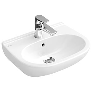 Villeroy & Boch O.Novo Compact Waschtisch 516655R1 55 x 37 cm, weiss Ceramicplus, mit Hahnloch