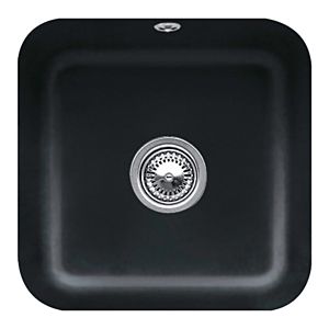 Villeroy and Boch undermount sink 670302S5 with drain fitting, eccentric operation, fastening kit, Ebony