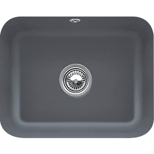 Villeroy et Boch évier sous plan 670602i4 avec garniture de vidage , actionnement excentrique, kit de fixation, graphite