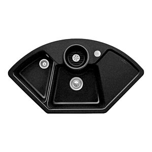 Villeroy and Boch Solo Eck corner sink 670802J0 drain fitting, eccentric operation, waste bowl, chromite