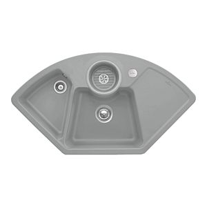 Villeroy und Boch Solo Eck Eckspüle 670802SL Ablaufgarnitur, Exzenterbetätigung, Resteschale, Stone