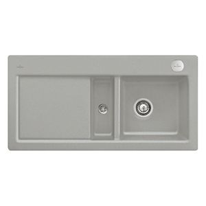 Villeroy &amp; Boch Subway 60 built-in sink 671202KD right, with drain fitting and eccentric operation, 1000 x 510 mm, Fossil