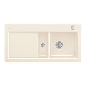 Villeroy &amp; Boch Subway 60 built-in sink 671202KR right, with drain fitting and eccentric operation, 1000 x 510 mm, Crema