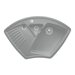 Villeroy und Boch Arena Eck Eckspüle 672902SL Ablaufgarnitur, Exzenterbetätigung, Resteschale, Stone