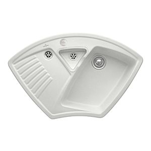 Villeroy und Boch Arena Eck Eckspüle 672902SM Ablaufgarnitur, Exzenterbetätigung, Resteschale, Steam