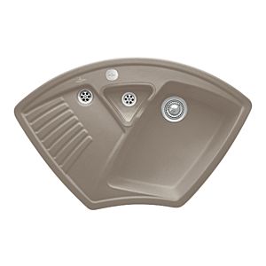 Villeroy und Boch Arena Eck Eckspüle 672902TR Ablaufgarnitur, Exzenterbetätigung, Resteschale, Timber