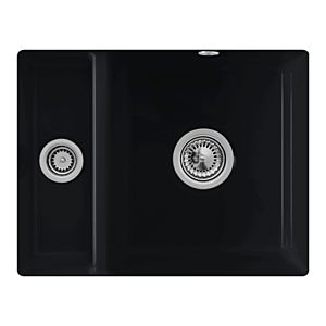 Villeroy und Boch Unterbauspüle 675802S5 mit Ablaufgarnitur und Excenterbetätigung, Ebony