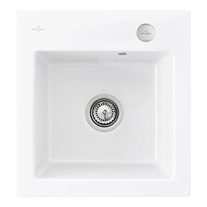 Villeroy & Boch Subway 45 XS Einbauspüle 678102KG mit Ablaufgarnitur und Exzenterbetätigung, 475 x 510 mm, Snow White