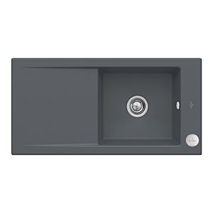 Villeroy and Boch Timeline 60 Flat flush-mounted sink 67902Fi4 with drain fitting and eccentric actuation, graphite