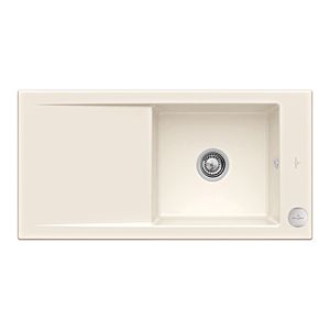 Villeroy und Boch Timeline 60 Flat Flächenbündige Spüle 67902FKR mit Ablaufgarnitur und Exzenterbetätigung, Crema