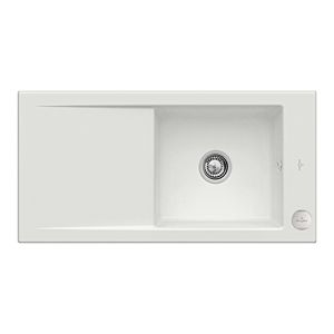 Villeroy &amp; Boch Timeline built-in sink 679002SM with drain fitting and eccentric actuation, Steam