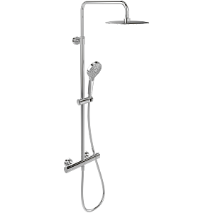 Système de douche Villeroy &amp; Boch Verve Showers TVS10900500076 avec thermostat, inverseur, 3 jets, fixation murale, finition or brossé