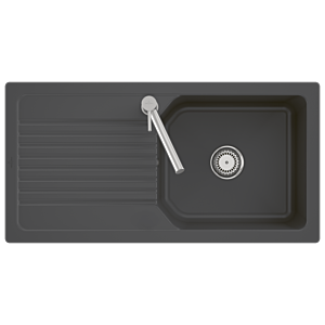 Villeroy &amp; Boch Linara 60 flush-mounted sink 33861Fi4 with drain fitting, manual operation, graphite CeramicPlus