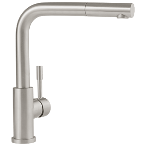 Robinet de cuisine Villeroy &amp; Boch avec fenêtre de douche en acier inoxydable massif 969901LC 45x275 mm