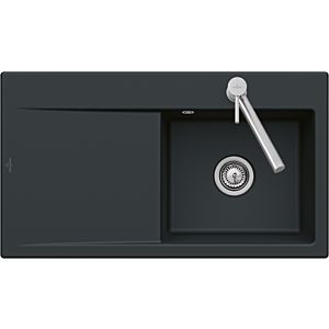 Villeroy und Boch Subway Style 45 Flat Flächenbündige Spüle 33470FR1 Spülbecken rechts, weiß alpin CeramicPlus, 78 x 51 cm