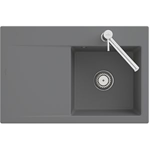 Villeroy und Boch Subway Style 45 Flat Flächenbündige Spüle 33472FFU rechts, mit Ablaufgarnitur, Excenterbetätigung, ivory CeramicPlus, 78 x 51 cm