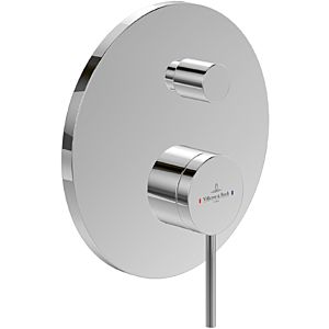 Villeroy und Boch Loop + Friends Fertigmontageset TVS10635311364 Unterputz-Einhebel-Wannenarmatur, Umsteller, Wandmontage, brushed nickel black