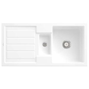 Villeroy & Boch Flavia built-in sink 330401KG with waste set and manual operation, Snow White