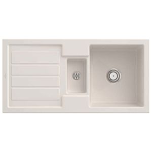 Villeroy & Boch Flavia évier encastrable 330401KR avec garniture de vidage et fonctionnement manuel, crema