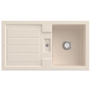 Villeroy & Boch Flavia built-in sink 330501FU with waste set and manual operation, Ivory