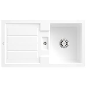 Villeroy & Boch Flavia built-in sink 330501KG with waste set and manual operation, Snow White