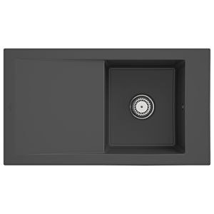 Villeroy & Boch Timeline Einbauspüle 330701i4 mit Ablaufgarnitur und Handbetätigung, Graphit