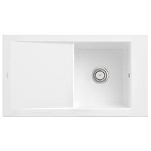 Villeroy & Boch Timeline évier encastré 330701KG avec vidage et fonctionnement manuel, Blanche-Neige