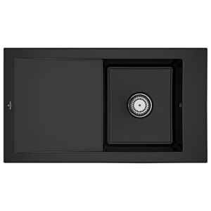 Villeroy & Boch Timeline sink 330701S5 with waste set and manual operation, Ebony