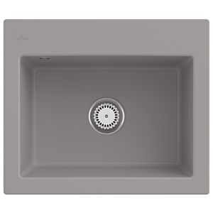 Villeroy & Boch Subway 60 S Einbauspüle 330901KD mit Ablaufgarnitur und Handbetätigung, 600 x 510 mm, Fossil